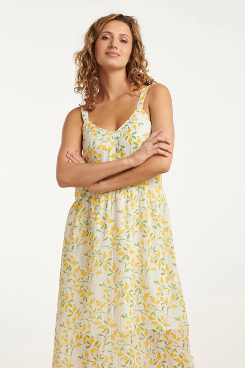25011 Midi Strappy Jurk Met Citroenprint 3 25011 Midi Strappy Jurk Met Citroenprint 3