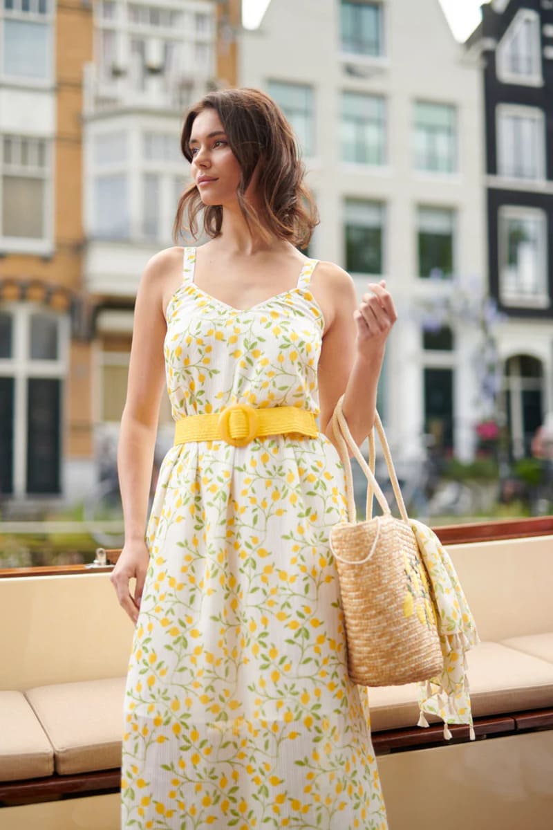 25011 Midi Strappy Jurk Met Citroenprint 8 25011 Midi Strappy Jurk Met Citroenprint 8