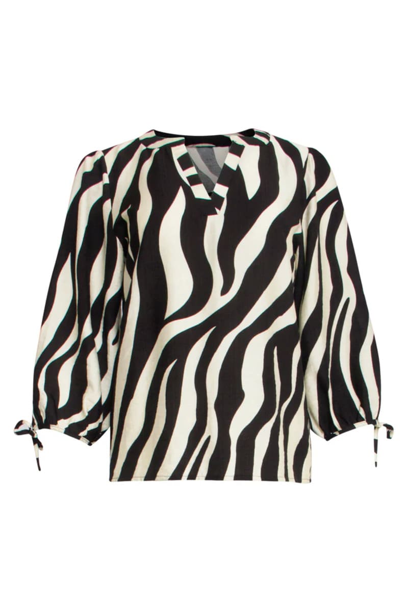 25076 Zwarte En Zand Zebra Print Top 2 25076 Zwarte En Zand Zebra Print Top 2