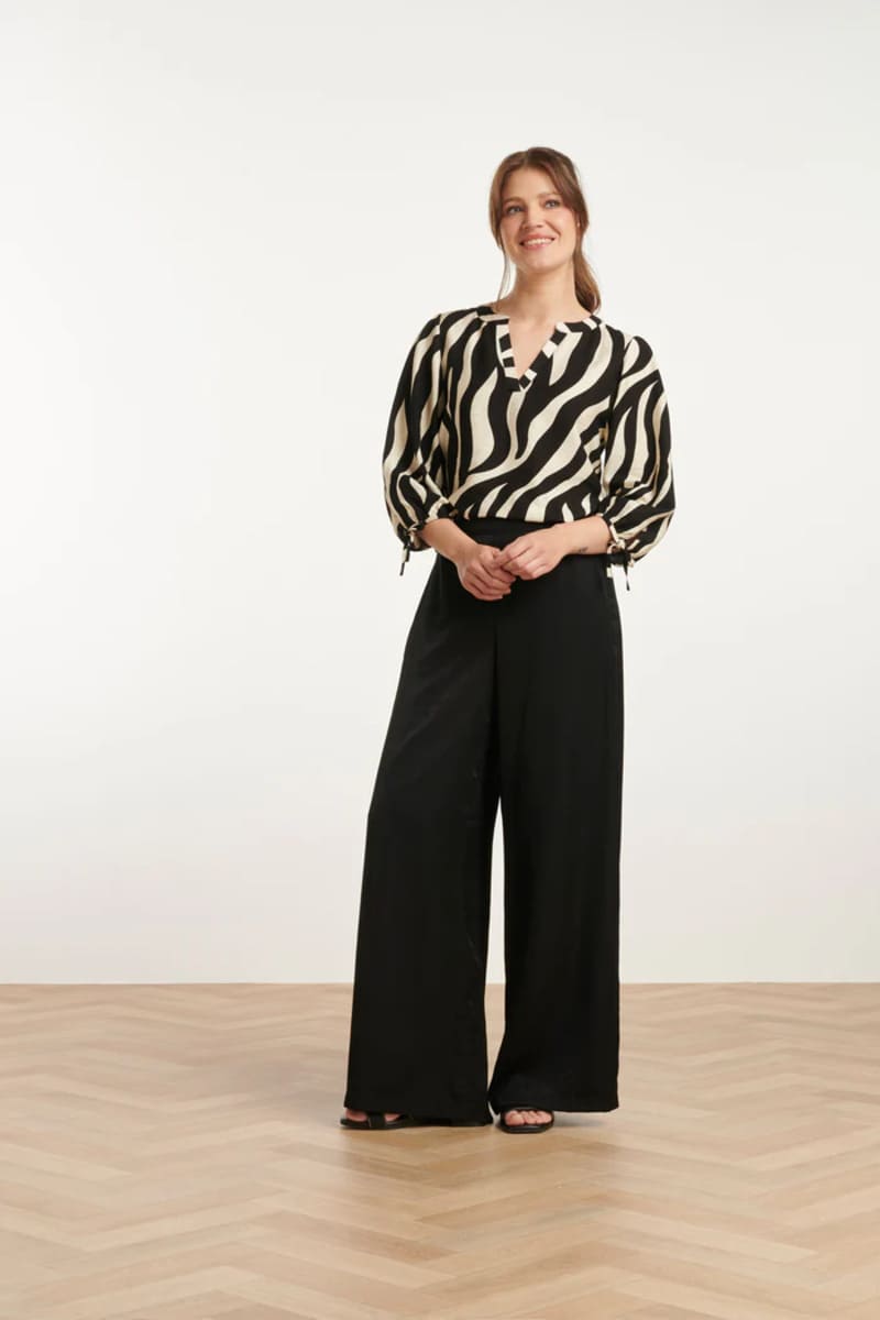 25141 Zwarte Rayon Satin Broek 25141 Zwarte Rayon Satin Broek
