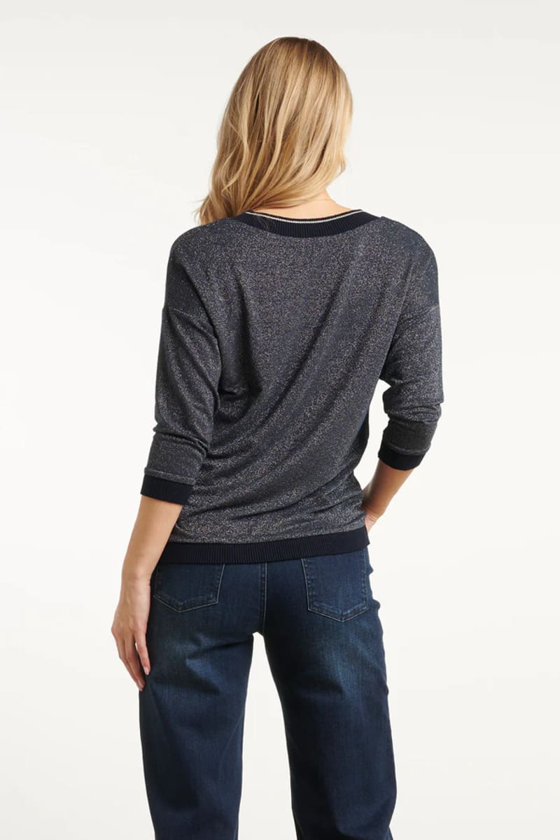 25670 Damesmet Lurex Losvallende Top Navy 5 25670 Damesmet Lurex Losvallende Top Navy 5