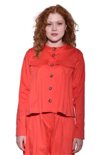 1056 Overshirt Κοραλί Καμπαρντίνα Ψιλή Χονδρικής 1 1056 Overshirt Κοραλί Καμπαρντίνα Ψιλή Χονδρικής 1